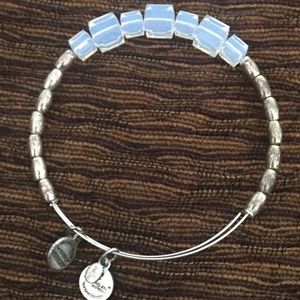 Alex and Ani translucent cube and silver bracelet